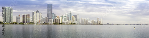 Plakat na papierze fotorealistycznym Panorama panoramę Miami z Zatoki Biscayne