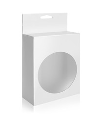 Canvas Print - White Product Package Box With circle Window