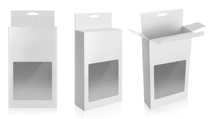 Sticker - White Product Package Box With Window