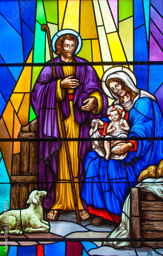 Naklejka na szybę Stained Glass in a Catholic Church