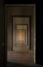 Closed Door At The End Of The Hallway, Rite Of Passage Concept.