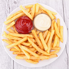 Wall Mural - french fries and ketchup