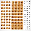 © Alex - Big set of wooden web icons. Vector