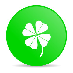 Aufkleber - four-leaf clover green circle web glossy icon