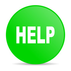 Poster - help green circle web glossy icon