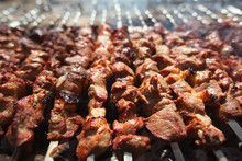 Shish Kebab With The Mix Of Spices On Bbq