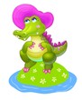 © ulabagi - Vector cartoon happy fun girl crocodile character