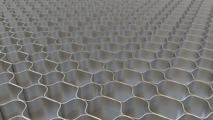 Wall Mural - Metal honeycomb background