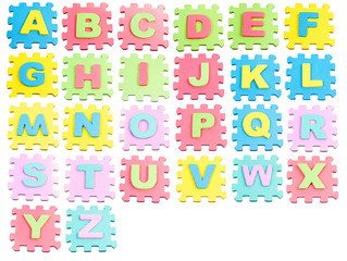 A-Z Learning blocks isolated over white