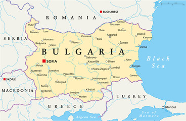 Wall Mural - Bulgaria Map (Bulgarien Landkarte)