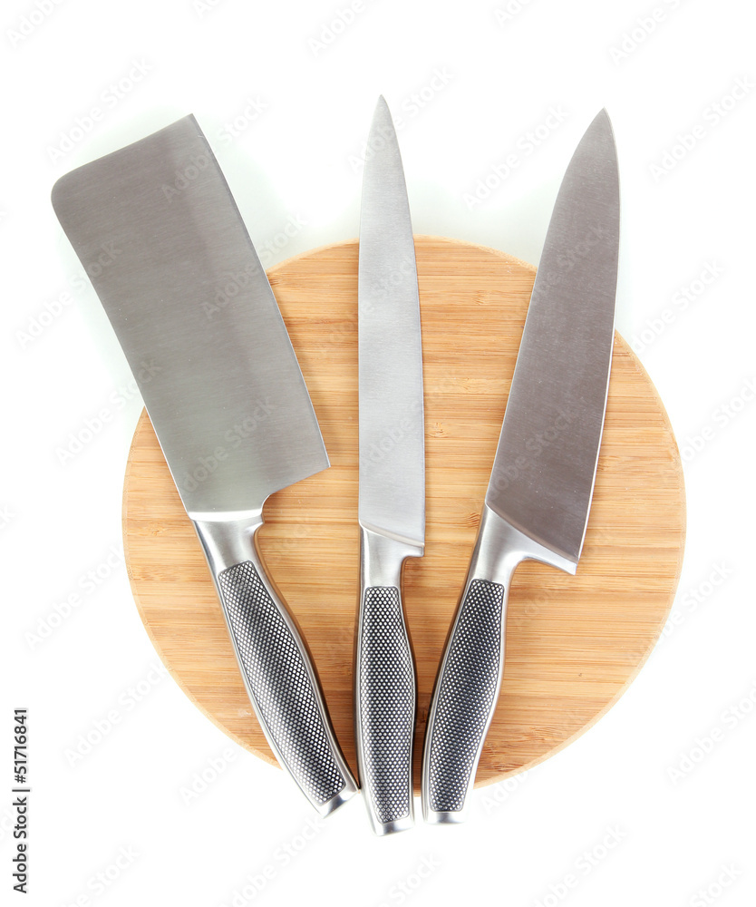 Set of knives isolated on white