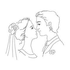 Poster - Sketch of bride and groom