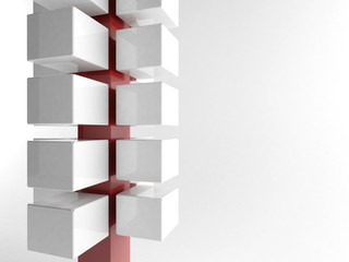 Wall Mural - White 3d cubes | Concept 