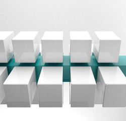Wall Mural - White 3d cubes | Concept 