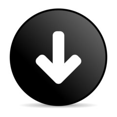 Poster - arrow down black circle web glossy icon