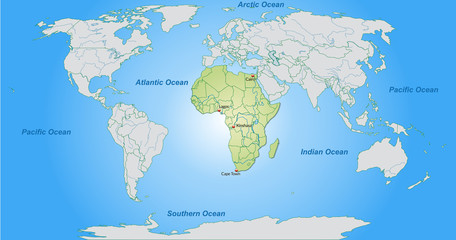 Naklejka na meble Landkarte von Afrika und der Welt