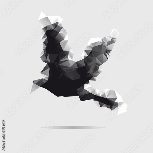 Naklejka - mata magnetyczna na lodówkę Abstract bird isolated on a white background