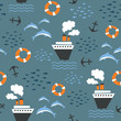 Seamless pattern on marine theme