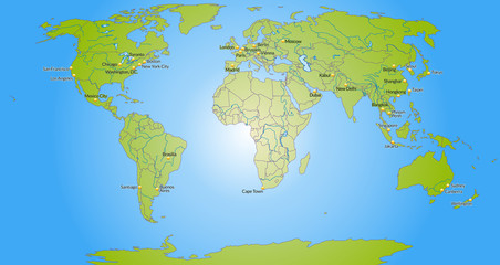  Weltkarte mit Meeresflächen