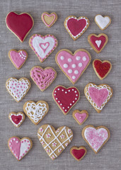 Poster - Red and pink heart cookies