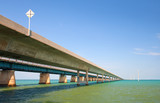 Bridges going to infinity. Seven mile bridge in Florida Keys