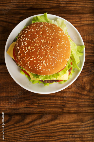 Naklejka samoprzylepna Pyszny hamburger