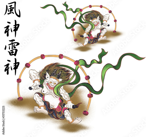 風神と雷神 Adobe Stock でこのストックイラストを購入して 類似のイラストをさらに検索 Adobe Stock