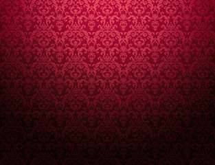 Wall Mural - cardinal red floral pattern wallpaper