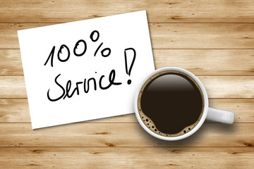 Sticker - Kaffeetasse mit 100% Service