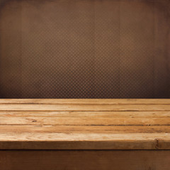 Wall Mural - Vintage retro background with wooden table