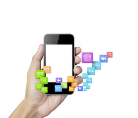 Fototapete - Touch screen mobile phone