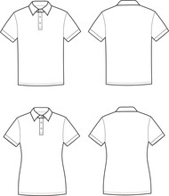 Vector Illustration Of Men's And Women's Polo T-shirts
