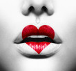 © Subbotina Anna - Beauty Sexy Lips with Heart Shape paint