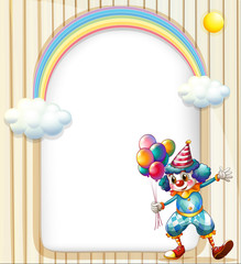 Canvas Print - An empty surface with a clown holding balloons