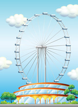 A Stadium With A Big Ferris Wheel