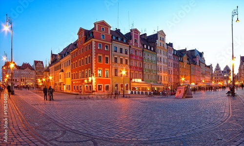 Board z aluminiowym obramowaniem Wrocławski rynek staromiejski