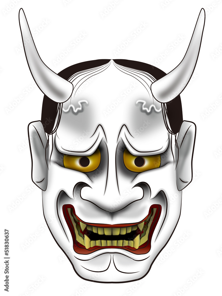 能面鬼面般若Stock Illustration | Adobe Stock