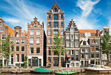 Amsterdam Canals And Typical Houses
