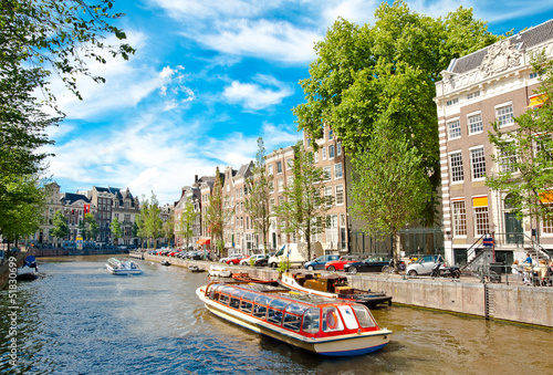Plakat Jeden z kanałów w Amsterdamie