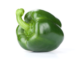 Wall Mural - Green pepper on white background