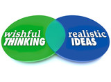 Fototapeta  - Wishful Thinking Realistic Ideas Venn Diagram