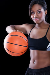 beautiful female basket ball player