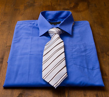 New Blue Man's Shirt And Tie
