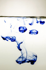 Blue ink in water