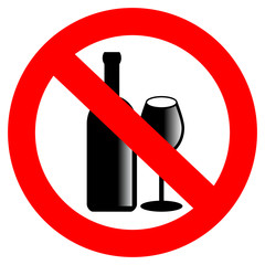 Sticker - No alcohol vector sign