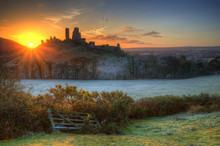 Castle Ruins Winter Sunrise.