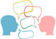 © fotoscool - dialogue concept. human head with speech bubbles