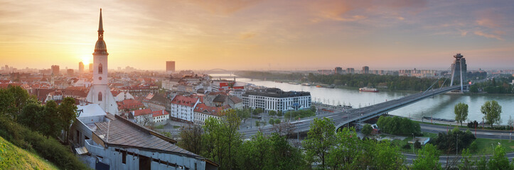 Poster - Bratislava panorama at sunrise