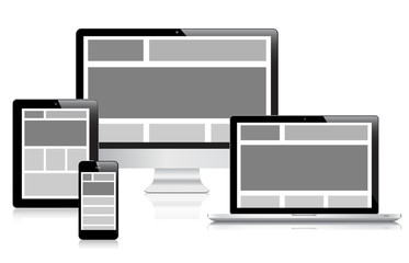 Aufkleber - Fully responsive web design devices vector eps10