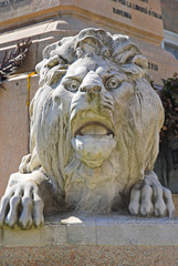 Poster - Ravenna lion statue at the monument for casualities of war.